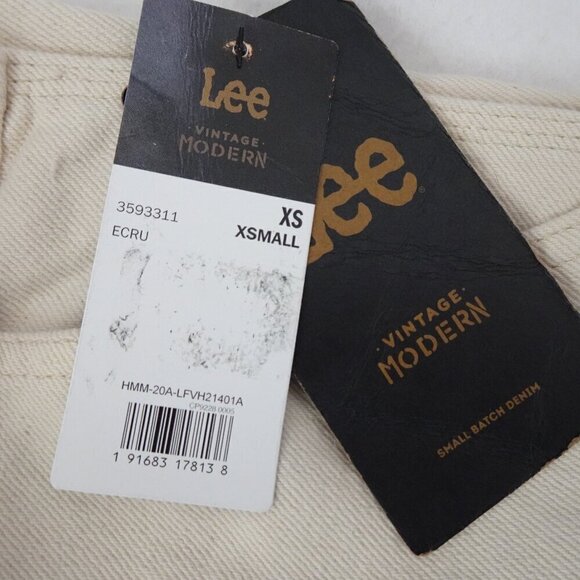 Lee Short Overalls Shortalls Women's Size XS Beige Denim Romper Coveralls - Picture 7 of 9